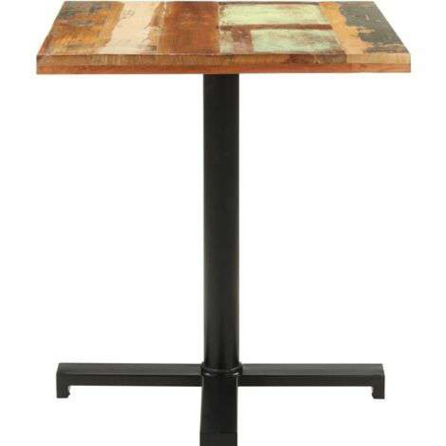 Table Haute Et Bar * | Top 10 Vidaxl Table De Bistro Carree 70X70X75 Cm Bois De Recuperation Massif Brun