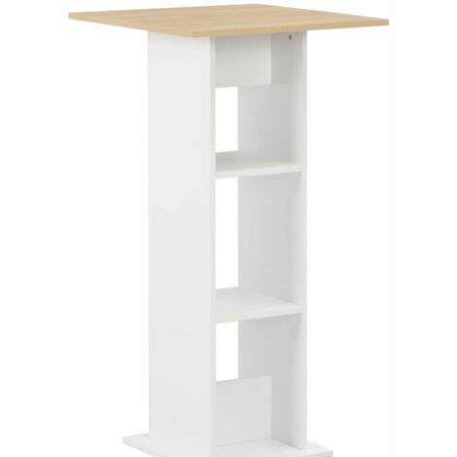 Table Haute Et Bar * | Meilleure Vente Hommoo Table De Bar Blanc 60X60X110 Cm Hdv22360