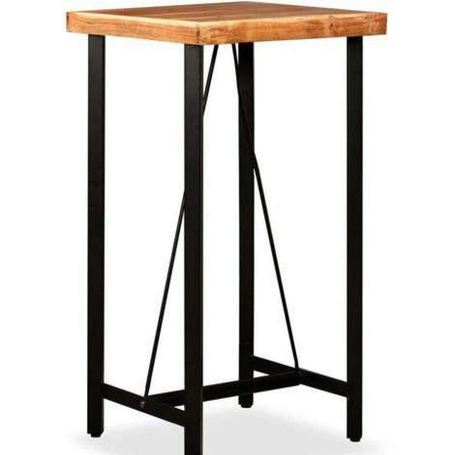 Table Haute Et Bar * | Grosses Soldes Asupermall Table De Bar Bois Massif D'Acacia 60X60X107 Cm