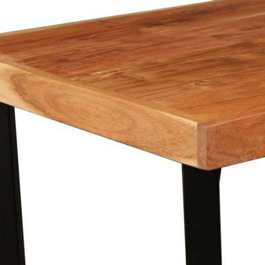 Table Haute Et Bar * | Grosses Soldes Asupermall Table De Bar Bois Massif D'Acacia 60X60X107 Cm