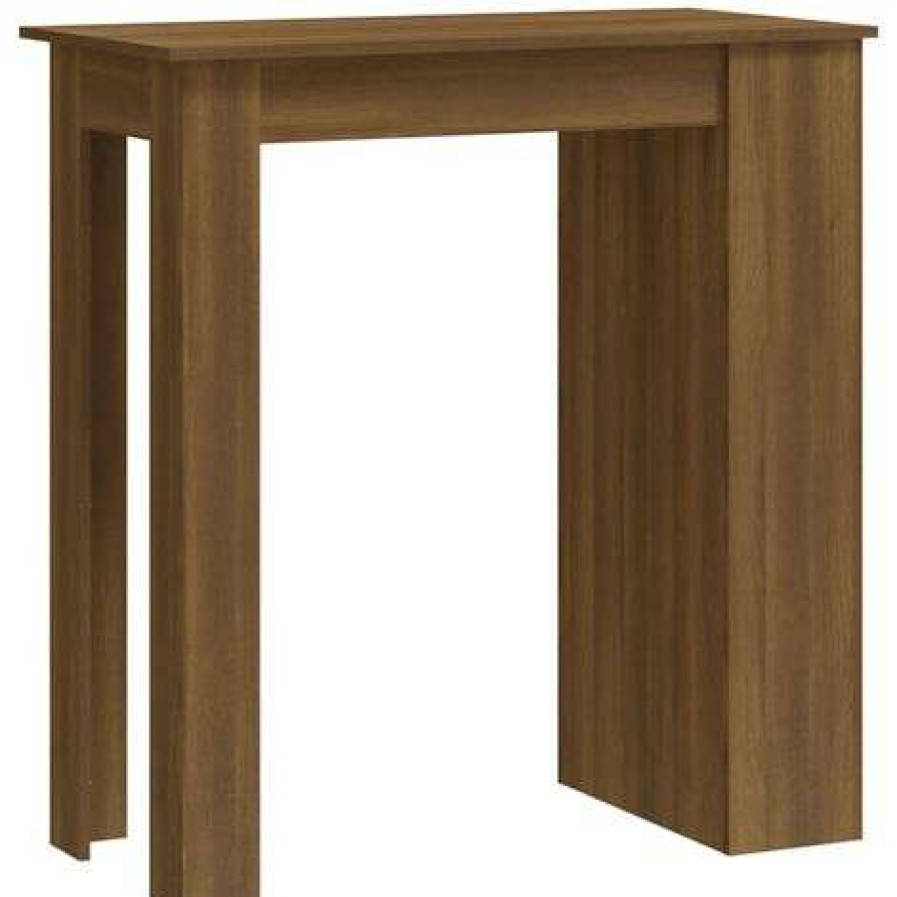 Table Haute Et Bar * | Offres Fimei Table De Bar Et Rangement Chene Marron 102X50X103,5Cm Agglomere