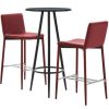 Table Haute Et Bar * | Sortie Hommoo Ensemble De Bar 3 Pcs Similicuir Rouge Bordeaux Hdv21894