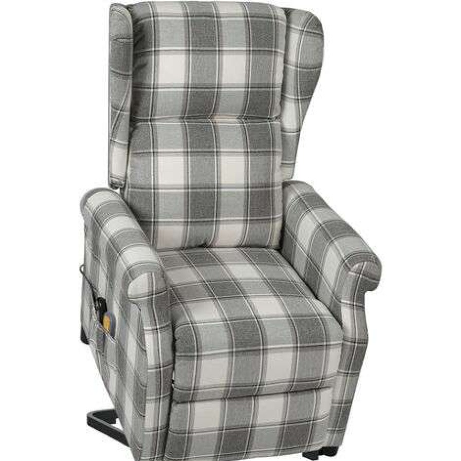 Table Haute Et Bar * | Offres Youthup Fauteuil De Massage Inclinable Blanc Et Gris Tissu Gris