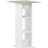 Table Haute Et Bar * | Les Meilleures Critiques De Nova Table De Bar Avec Etageres Quadowes En Bois Moderne Differentes Couleurs Table De Bar Blanc Et Beton 60X60X110 Cm Couleur : Ciment Blanc