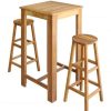 Table Haute Et Bar * | Le Moins Cher Asupermall Table Et Tabourets De Bar 3 Pcs Bois D'Acacia Massif