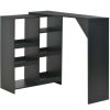 Table Haute Et Bar * | Remise Fimei Table De Bar Avec Tablette Amovible Noir 138X39X110 Cm