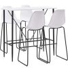 Table Haute Et Bar * | Budget True Deal Ensemble De Bar 5 Pcs Plastique Blanc