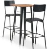 Table Haute Et Bar * | Top 10 Asupermall Mobilier De Bar 3 Pcs Acier Noir