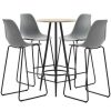 Table Haute Et Bar * | De Gros Hommoo Ensemble De Bar 5 Pcs Plastique Gris Hdv21967