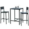 Table Haute Et Bar * | Acheter Demeyere Set Table + 2 Chaises Hautes Shen Noir Noir Noir