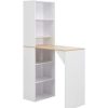 Table Haute Et Bar * | Acheter Asupermall Table De Bar Avec Armoire Blanc 115 X 59 X 200 Cm