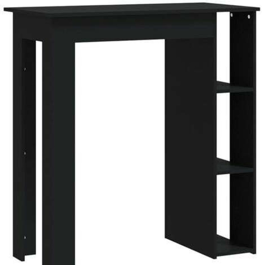 Table Haute Et Bar * | Nouveau Fimei Table De Bar Avec Etagere Noir 102X50X103,5 Cm Agglomere