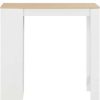 Table Haute Et Bar * | Meilleure Affaire Inlife Table De Bar Avec Etagere Blanc 110X50X103 Cm