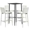 Table Haute Et Bar * | Top 10 Hommoo Ensemble De Bar 5 Pcs Similicuir Blanc Hdv22089