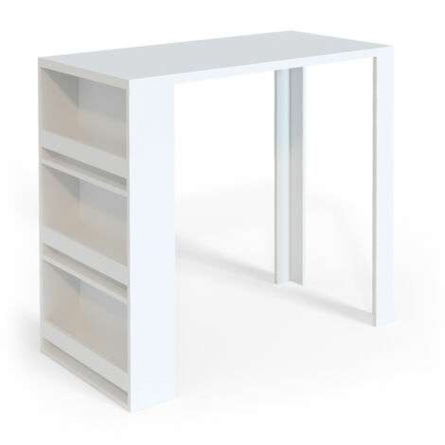 Table Haute Et Bar * | Meilleur Prix Table De Bar 117Cm Blanche Vicco