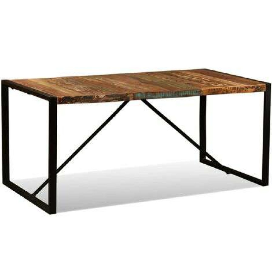 Table Haute Et Bar * | Meilleure Affaire Fimei Table De Salle A Manger Bois De Recuperation Massif 180 Cm