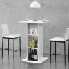 Table Haute Et Bar * | Coupon Table De Bar Visby 3 Etageres 70 X 70 X 110 Cm Blanc [En.Casa]