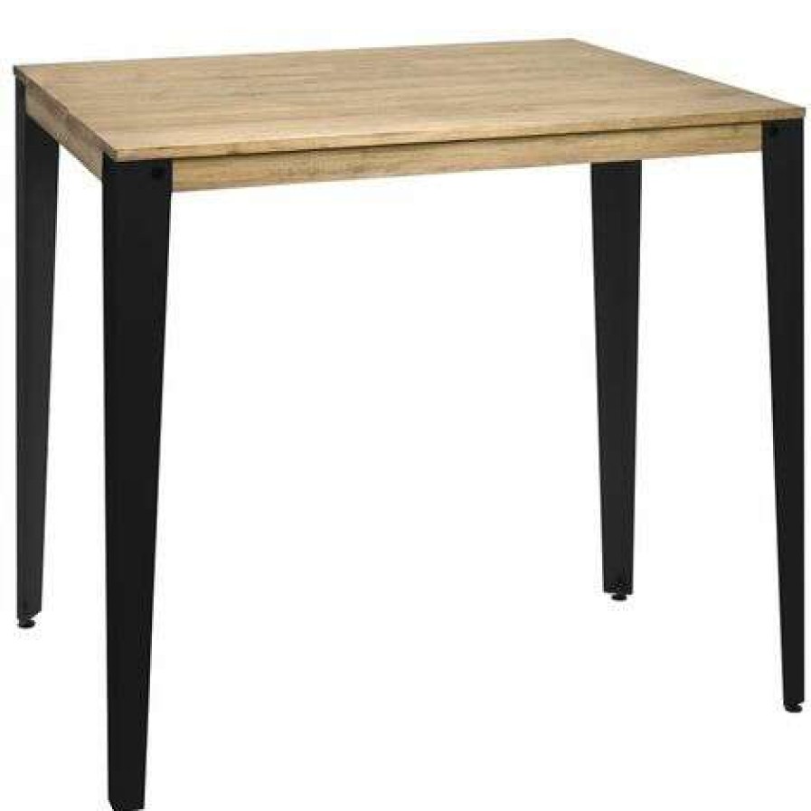 Table Haute Et Bar * | Budget Table Mange Debout Lunds 80X120X110Cm Noir-Vieilli. Box Furniture Noir