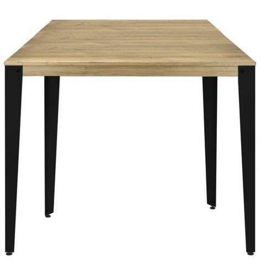 Table Haute Et Bar * | Budget Table Mange Debout Lunds 80X120X110Cm Noir-Vieilli. Box Furniture Noir