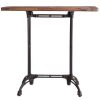 Table Haute Et Bar * | Top 10 Les Tendances Table De Bar Orme Massif Recycle Fonce Et Pieds Metal Noir Buck