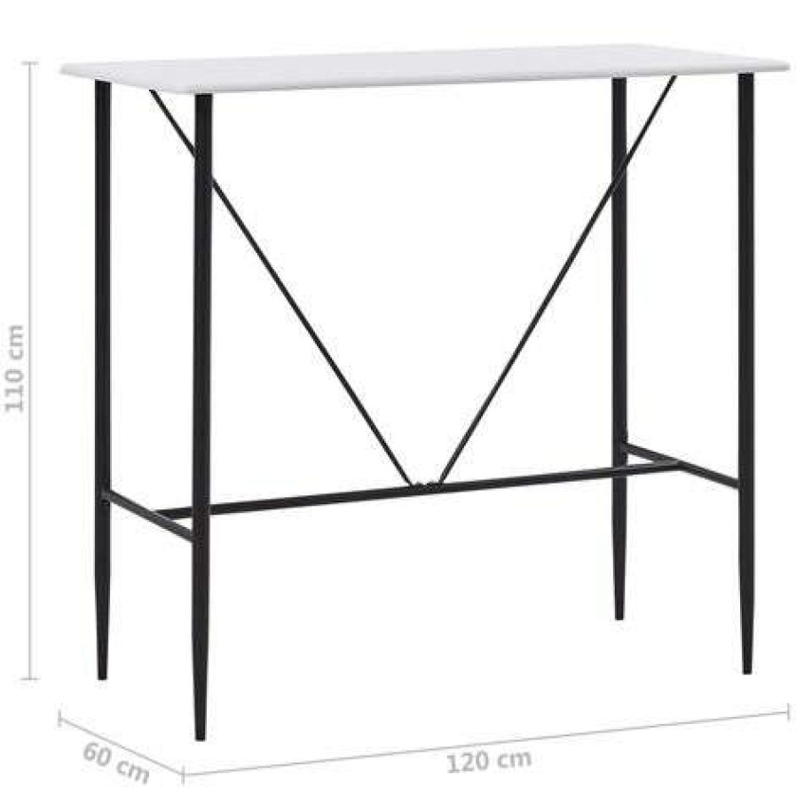 Table Haute Et Bar * | Acheter Asupermall Table De Bar Blanc 120 X 60 X 110 Cm Mdf