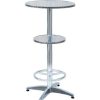 Table Haute Et Bar * | Grosses Soldes Pegane Table Haute Mange Debout En Alu Avec Repose Pieds Et Etagere Intermediaire- A Usage Professionnel Dim : H 110 X L 60 X O 60 Cm