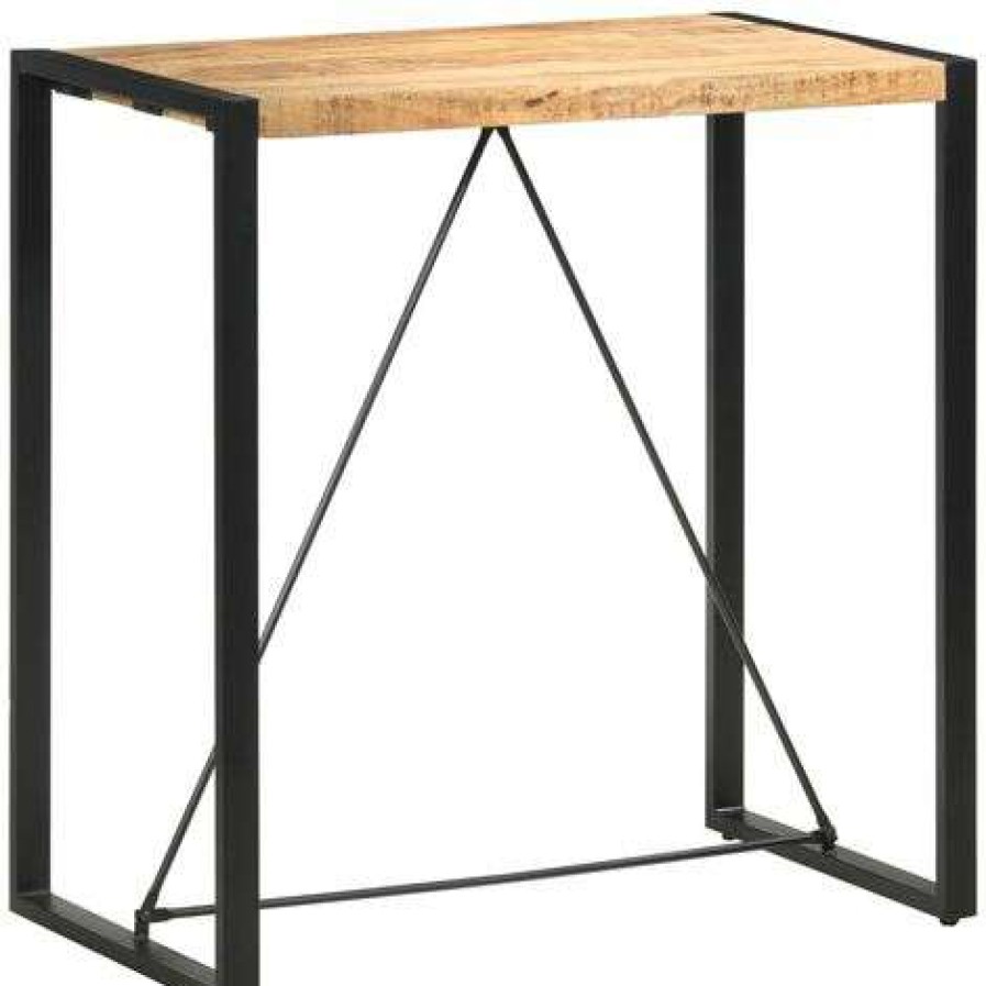 Table Haute Et Bar * | Bon Marche Vidaxl Table De Bar 110X60X110 Cm Bois De Manguier Massif Brun