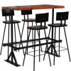 Table Haute Et Bar * | Meilleur Prix Youthup Mobilier De Bar 5 Pcs Bois De Recuperation Massif Multicolore Multicolore