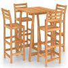 Table Haute Et Bar * | Le Moins Cher Hommoo Ensemble De Bar D'Exterieur 5 Pcs Bois D'Acacia Massif