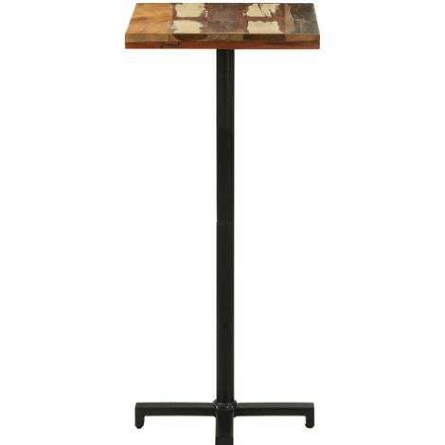 Table Haute Et Bar * | Sortie Happyshopping Table De Bistro Carree 50X50X110 Cm Bois De Recuperation Massif