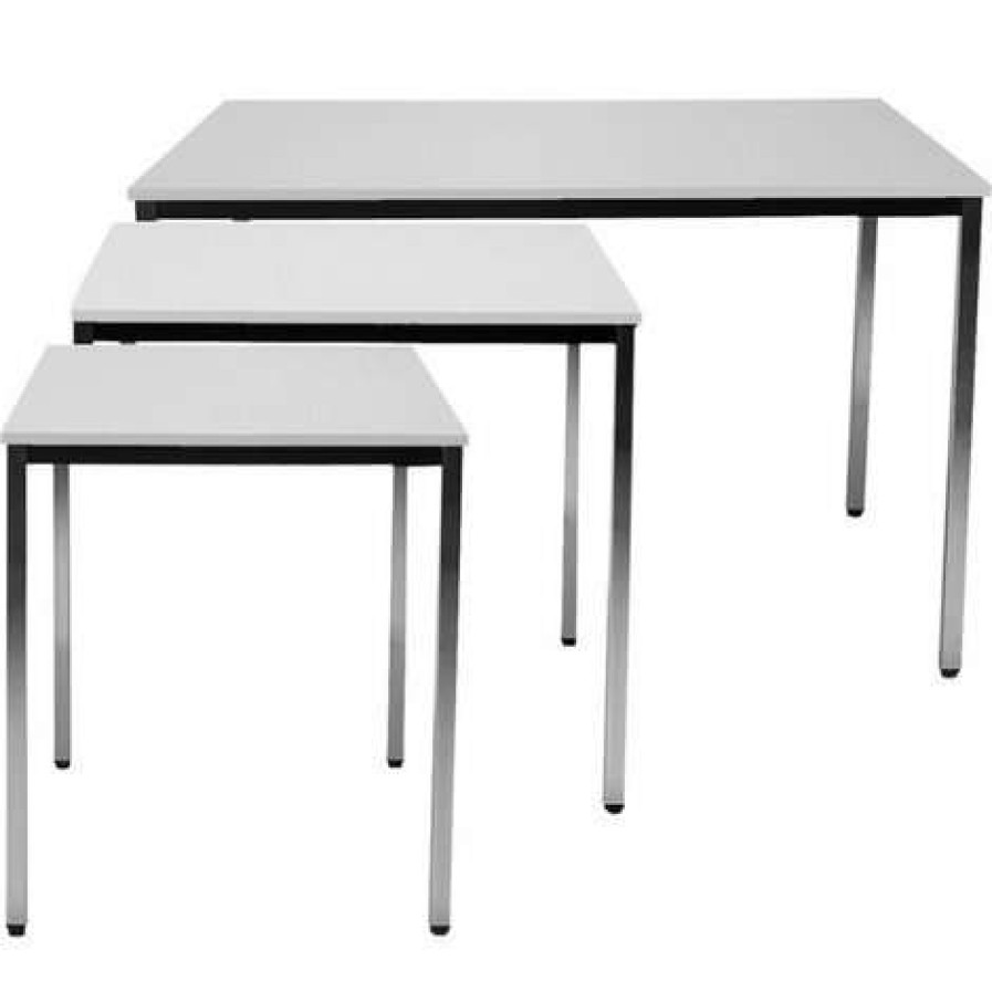 Table Haute * | Meilleure Affaire Fp Table 1200 800 Mm Chrom/Gris Clair