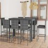 Table Haute Et Bar * | Meilleure Affaire True Deal Jeu De Bar De Jardin 9Pcs Et Coussins Anthracite Resine Tressee