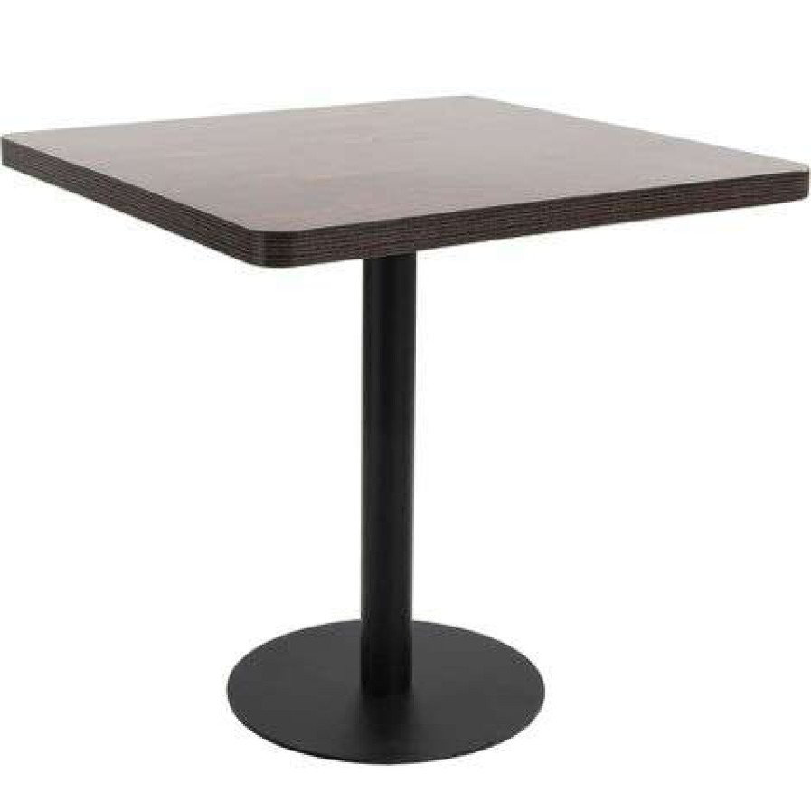 Table Haute Et Bar * | Promo Fimei Table De Bistro Marron Fonce 80 80 Cm Mdf