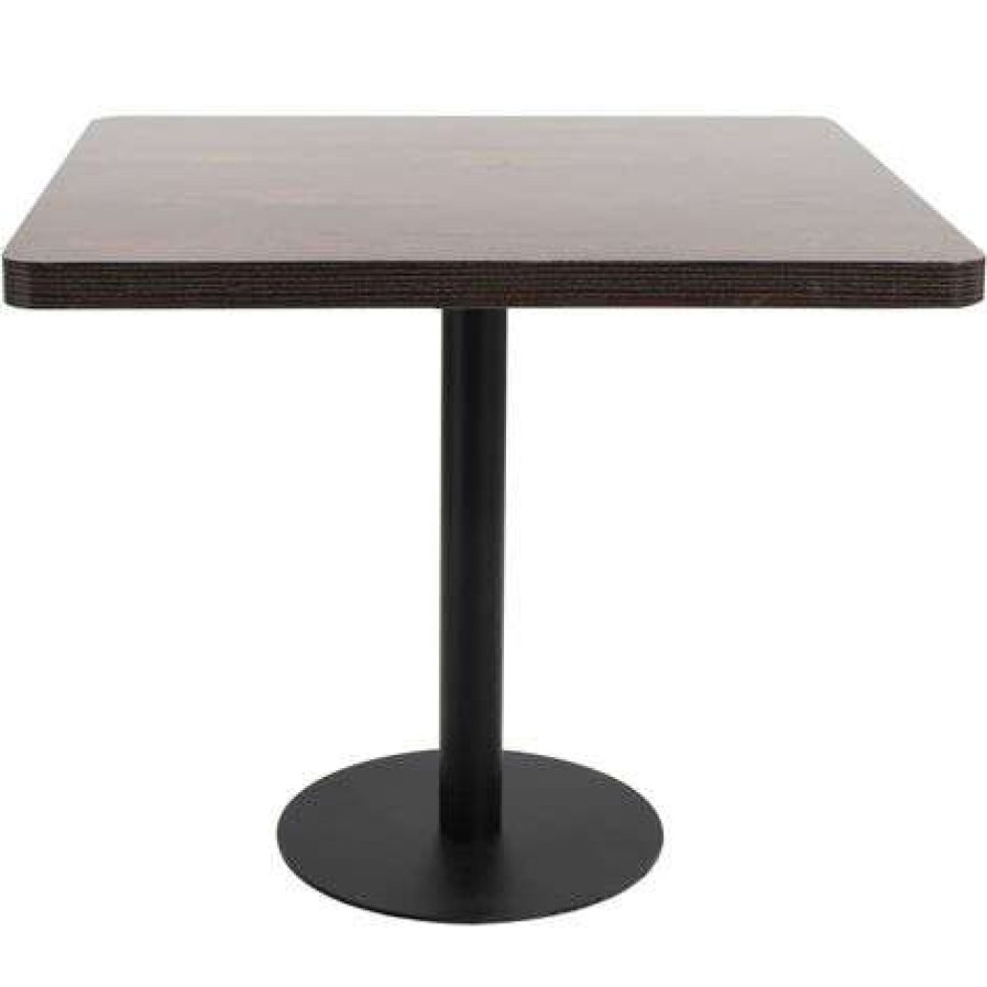 Table Haute Et Bar * | Promo Fimei Table De Bistro Marron Fonce 80 80 Cm Mdf