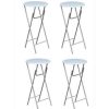 Table Haute Et Bar * | Grosses Soldes Hommoo Table De Bar 4 Pcs Avec Dessus De Table En Mdf Blanc Hdv30952