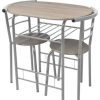 Table Haute Et Bar * | Promo Vidaxl Ensemble De Meuble Pour Salle A Manger Mdf Argente Brun