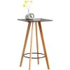 Table Haute Et Bar * | Meilleure Affaire Clp Table Haute De Bar Mijas En Bois Avec Plateau Carre Et Repose-Pieds En Metal Noir Eckig