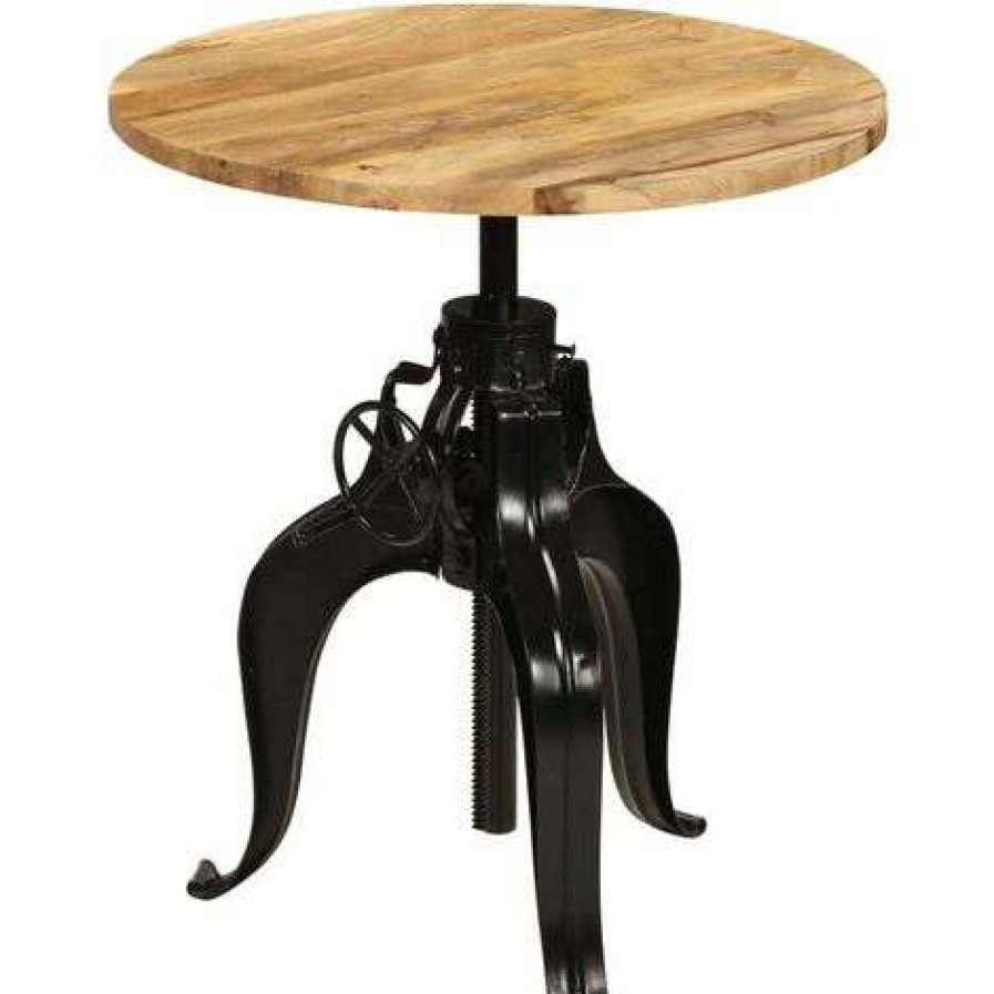 Table Haute Et Bar * | Meilleure Affaire Hommoo Table De Bar Bois De Manguier Massif 75 X (76-110) Cm Hdv11267