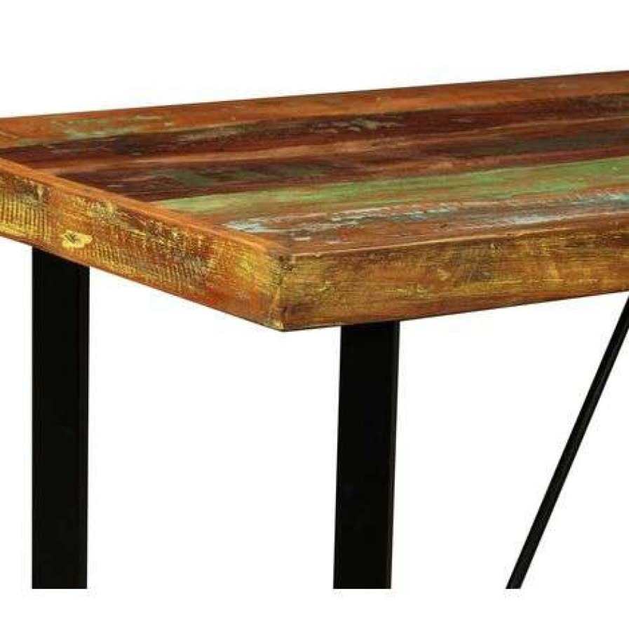 Table Haute Et Bar * | Bon Marche Litzee Table De Bar Bois Massif De Recuperation 120 X 60 X 107 Cm #