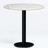 Table Haute Et Bar * | Sortie Table De Bar Ronde En Marbre Chack Sklum Marbre O60 Cm Blanc