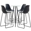 Table Haute Et Bar * | Sortie True Deal Ensemble De Bar 5 Pcs Plastique Noir