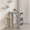 Table Haute Et Bar * | Top 10 Fimei Table De Bar Avec Rangement Sonoma Gris 102X50X103,5 Cm