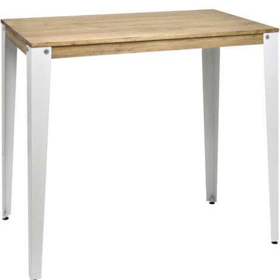 Table Haute Et Bar * | Meilleure Affaire Table Mange Debout Lunds 60X120X110Cm Blanc-Vieilli. Box Furniture Blanc