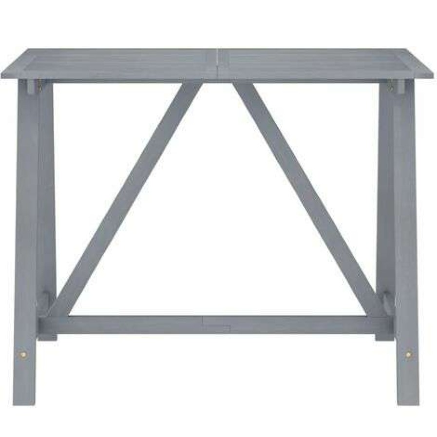 Table Haute Et Bar * | Bon Marche Youthup Table De Bar De Jardin Gris 140X70X104 Cm Bois D'Acacia Massif Gris