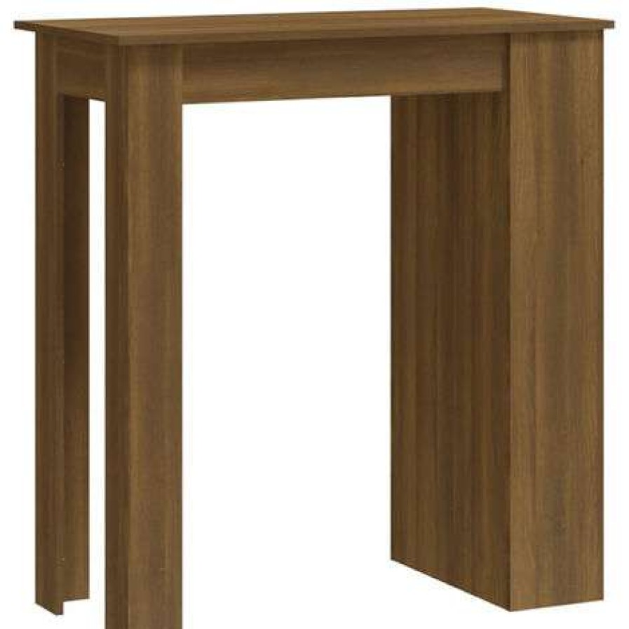 Table Haute Et Bar * | Remise Asupermall Table De Bar Et Rangement Chene Marron 102X50X103,5Cm Agglomere