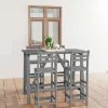 Table Haute Et Bar * | Sortie Fimei Ensemble De Bar D'Exterieur 5 Pcs Gris Bois D'Acacia Massif