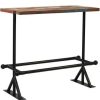 Table Haute Et Bar * | Les Meilleures Critiques De Asupermall Table De Bar Bois Massif Recycle Multicolore 120 X 60 X 107 Cm