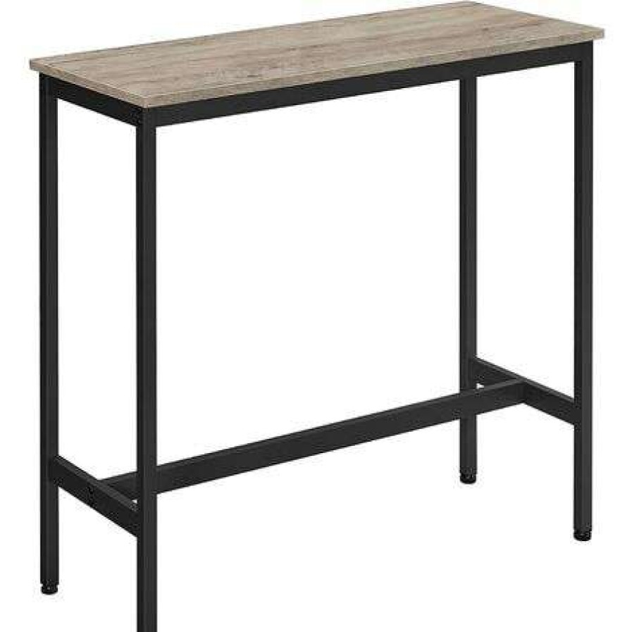 Table Haute Et Bar * | Acheter Songmics Vasagle Table De Bar, Table Haute Fine, Table De Cuisine, Table De Salle A Manger, Avec Cadre Metallique Robuste, 100 X 40 X 90 Cm, Montage Facile, Style Industriel, Grege Et Noir Lbt010B02 Grege Et Noir