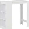 Table Haute Et Bar * | Le Moins Cher Litzee Table De Bar Avec Etagere Blanc 110X50X103 Cm #