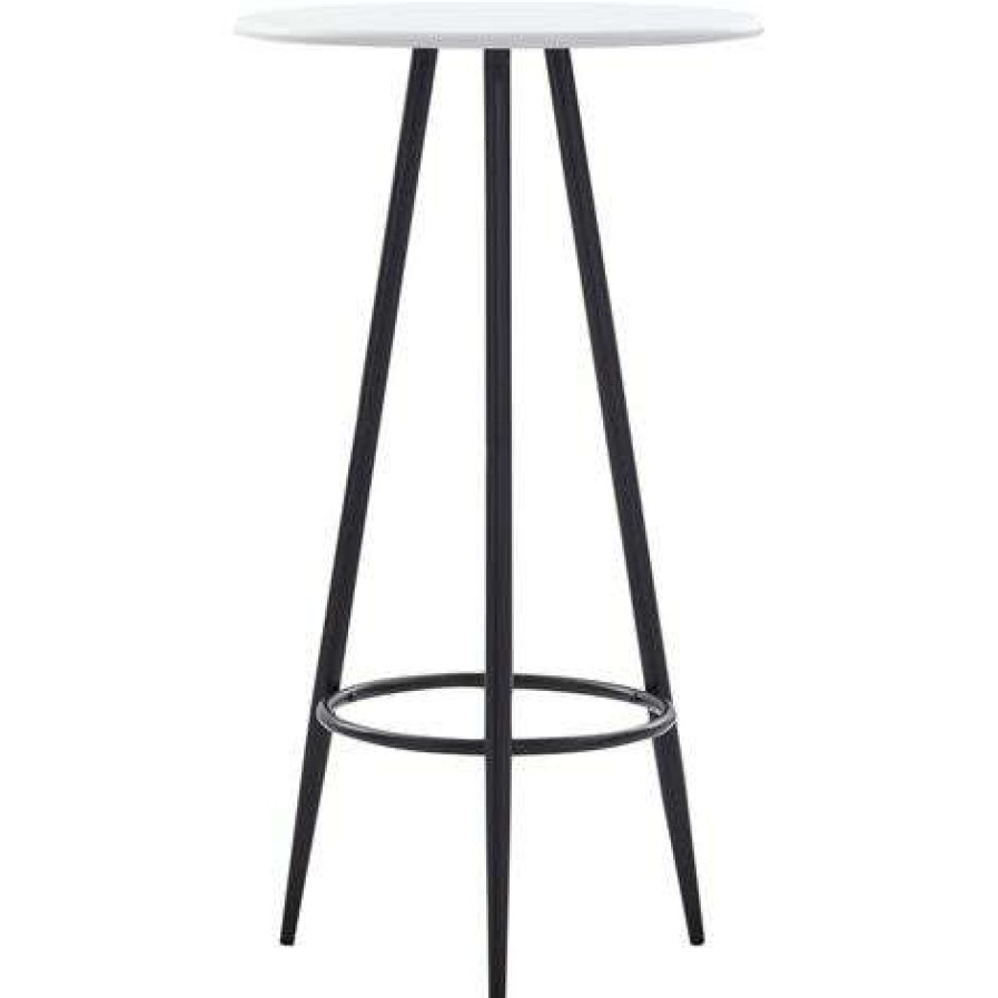 Table Haute Et Bar * | Coupon True Deal Ensemble De Bar 5 Pcs Similicuir Blanc